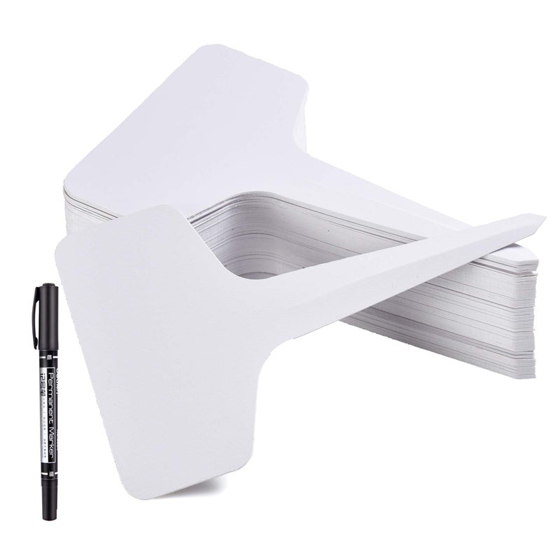 Mihey 150 Pcs 6x10cm Plant Labels T-Type Waterproof Garden Tags Nursery Markers Plant Identification Stakes, White - Image 1